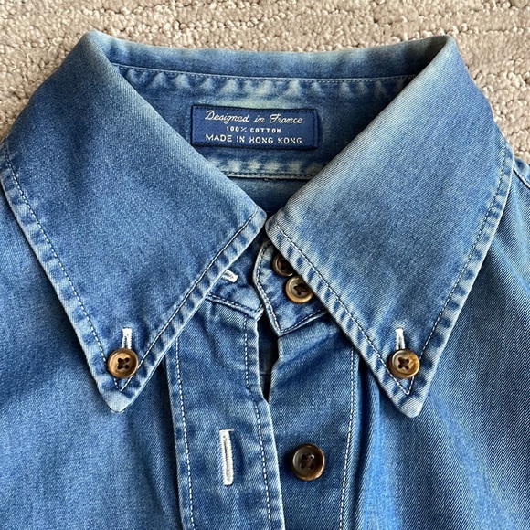 Façonnable brushed denim shirt Sz S - Picture 6 of 6